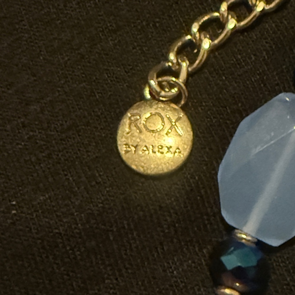 ROX By Alexa Chunky Blue Gemstone Statement Necklace - Picture 5 of 6